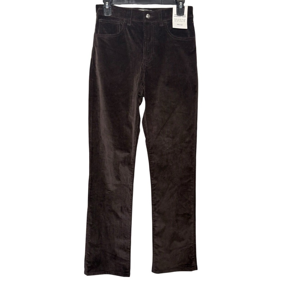 Madewell The Longline Straight Brown Corduroy Pants Women's Size 26 NEW
